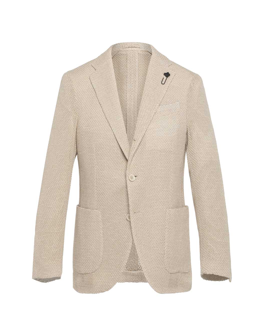 コットンリネンロープバイカラーバスケットジャケット – LARDINI  