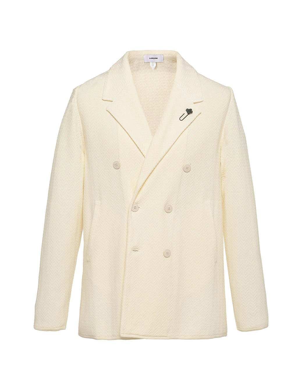 コットンレーヨン ヘリンボーンステッチ 6Bニットジャケット – LARDINI