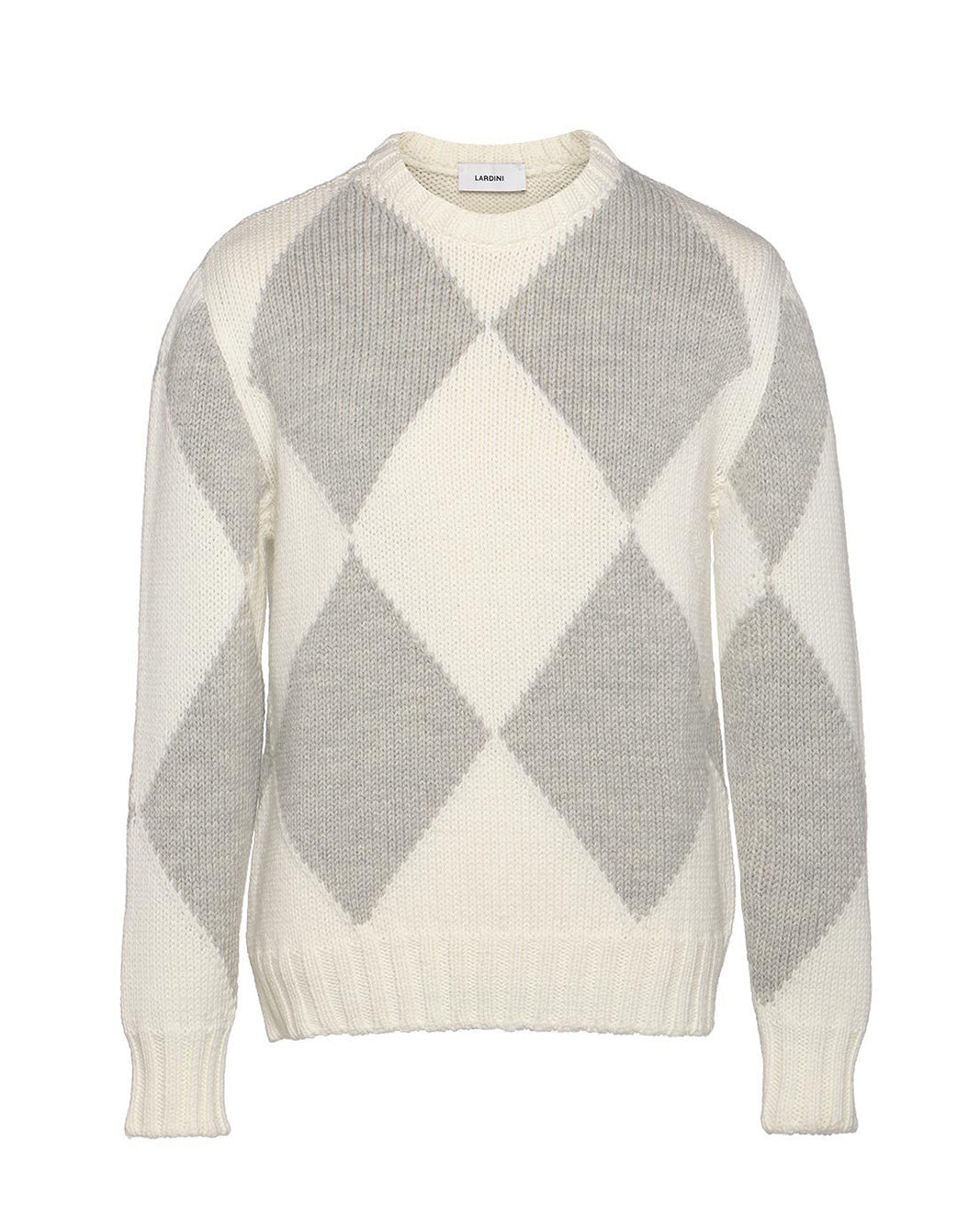 ウールアルパカアーガイル クルーネックニット – LARDINI Online Store