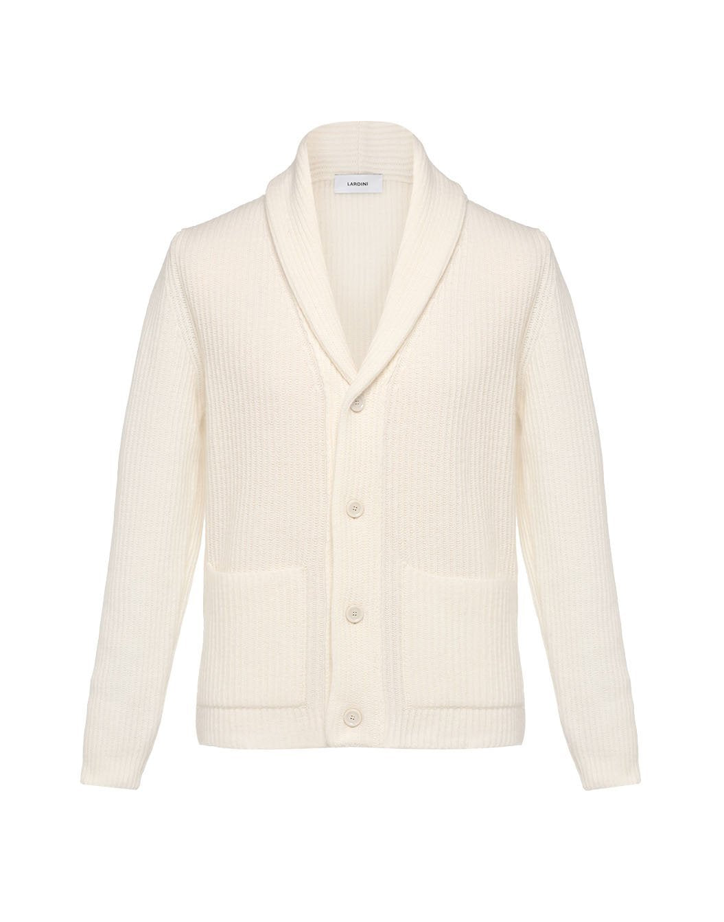 ウールカシミヤ ショールカラー リブカーディガン – LARDINI Online Store