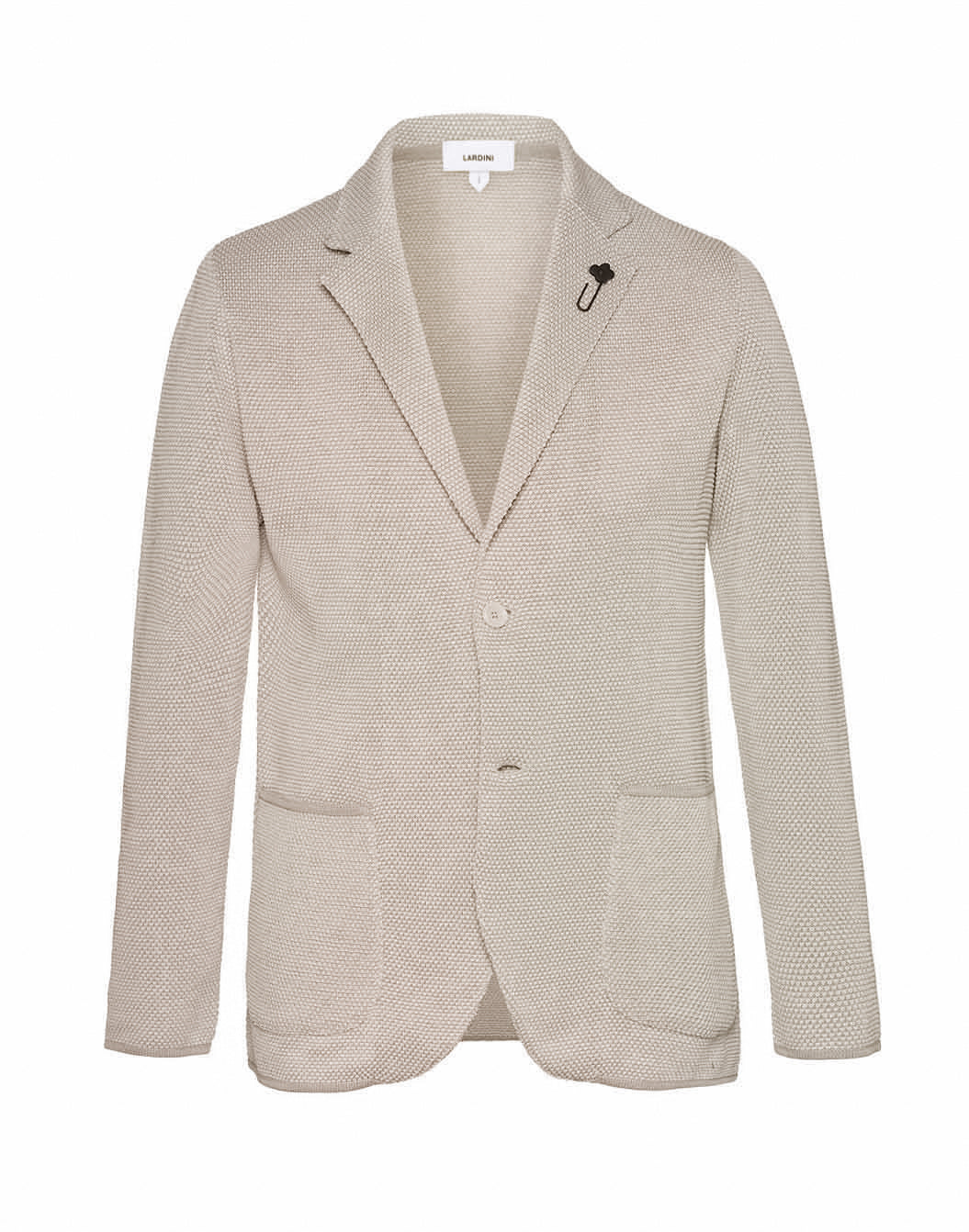 LARDINIラルディーニ★コットンニットジャケット★アイボリー★XS LARDINI（ラルディーニ）コットンミラノリブソリッドニットジャケット