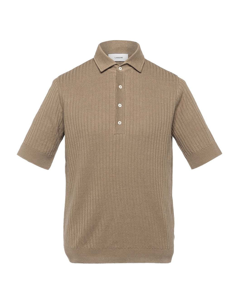 リネンコットンストライプニットポロ – LARDINI Online Store
