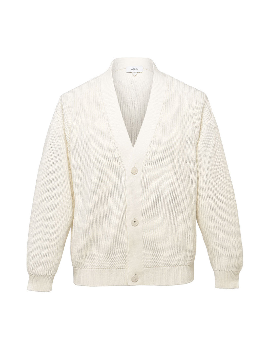 コットンクレープフィッシャーマンリブカーディガン – LARDINI Online