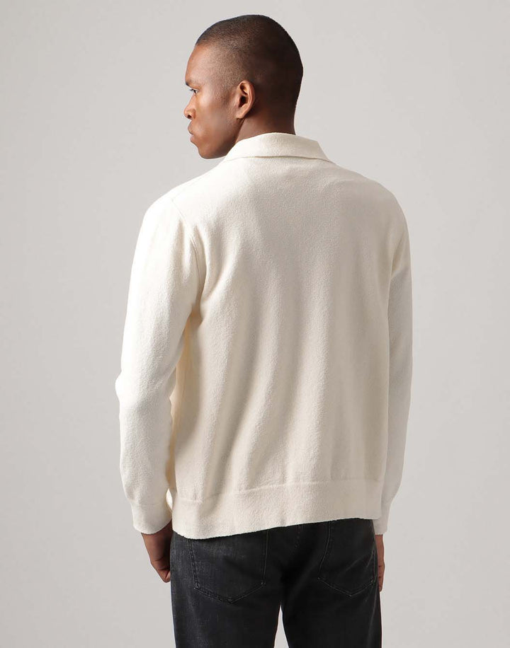 LARDINI コットンニット　ブークレ　シャツカーディガン XS アイボリー 4116-5MML356013-IVORY-03_720x.