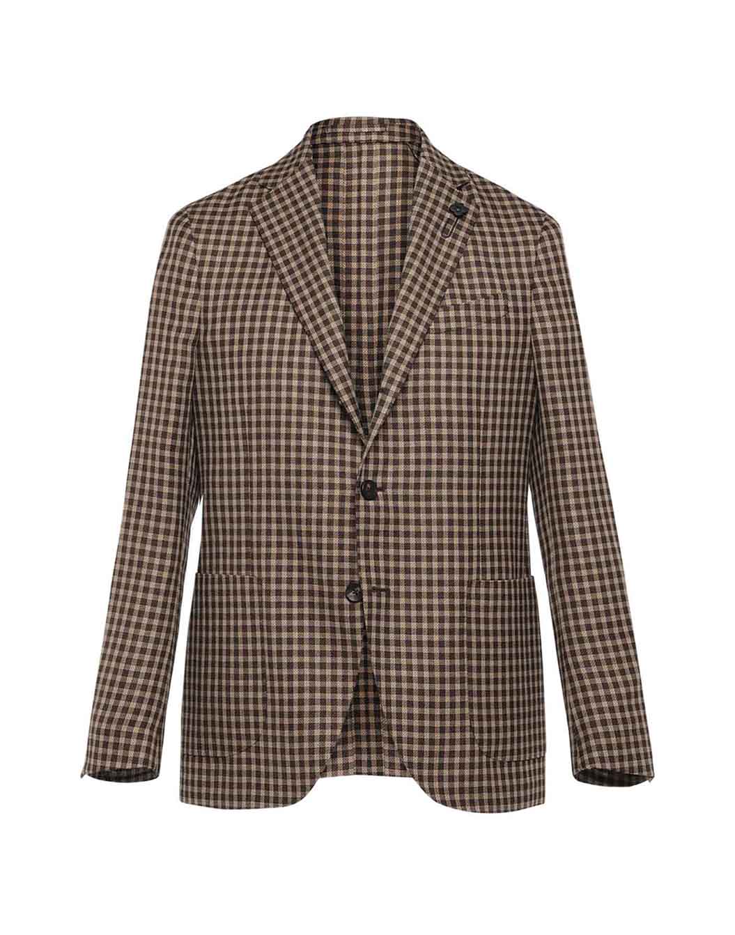 ウールリネンシルク ダミエ柄ジャケット