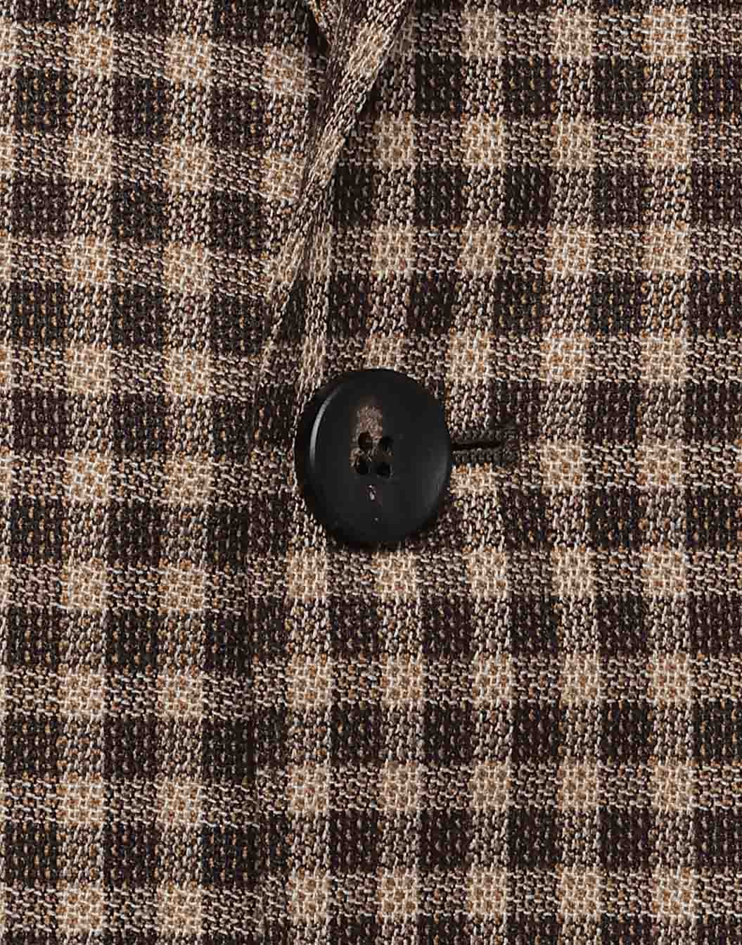 ウールリネンシルク ダミエ柄ジャケット