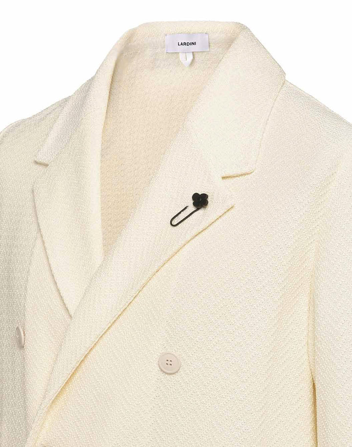 コットンレーヨン ヘリンボーンステッチ 6Bニットジャケット – LARDINI