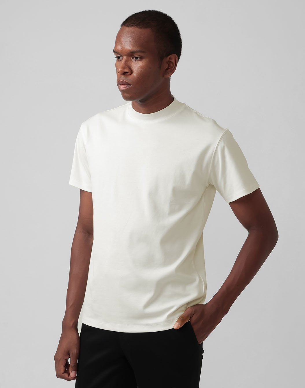 マチャット　アシンメトリシャツ白　専用 マーセライズドジャージーDRESS Tシャツ – LARDINI Online Store