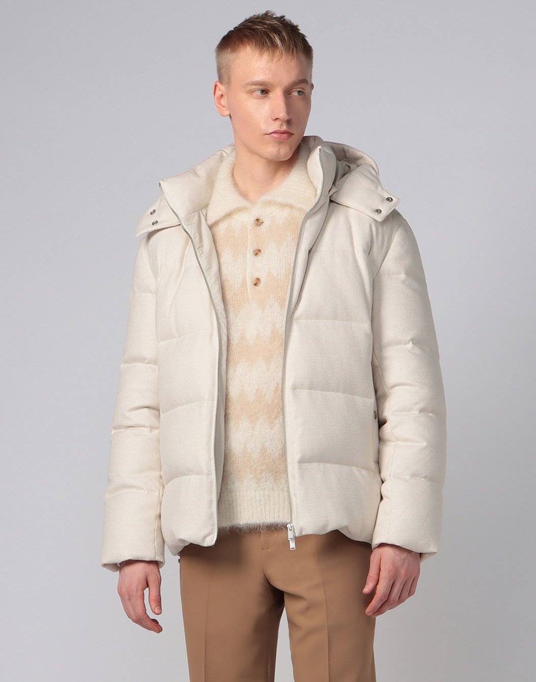 ウールシルク バスケットクロス ダウンジャケット – LARDINI Online Store