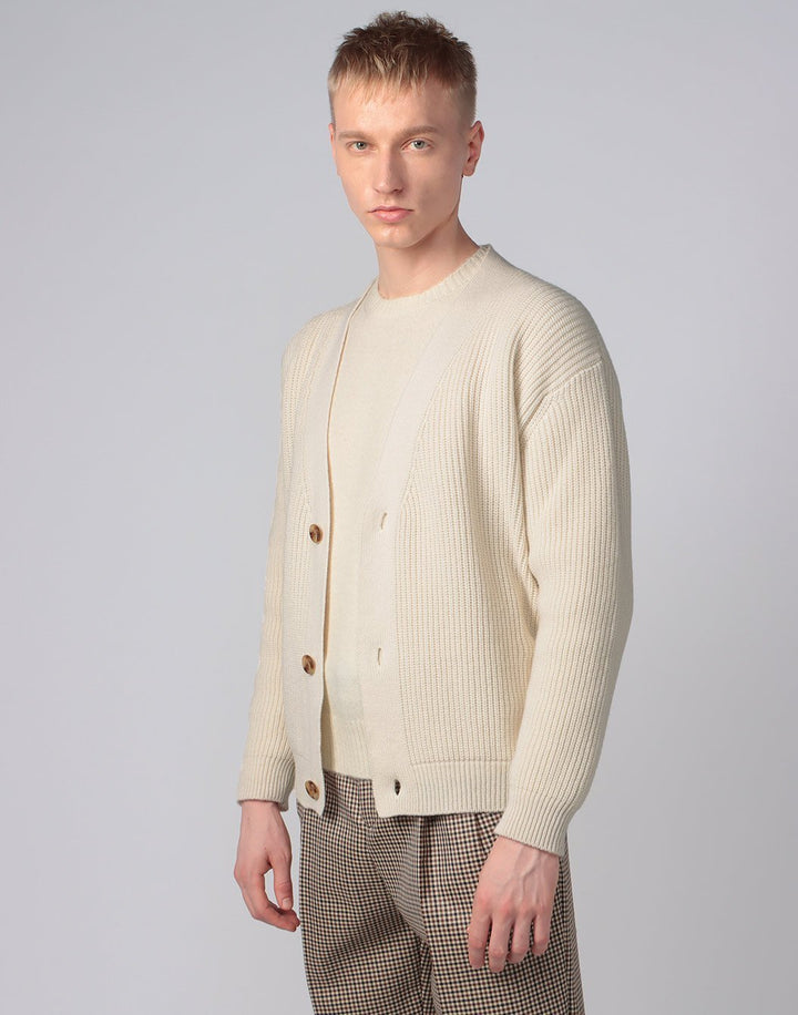 セルッティ1881　ウールカーディガン　カシミヤ混　メンズ　ゆったりサイズ　48 OWNESS＞ウール カシミヤ クラッシュ Vネック カーディガン