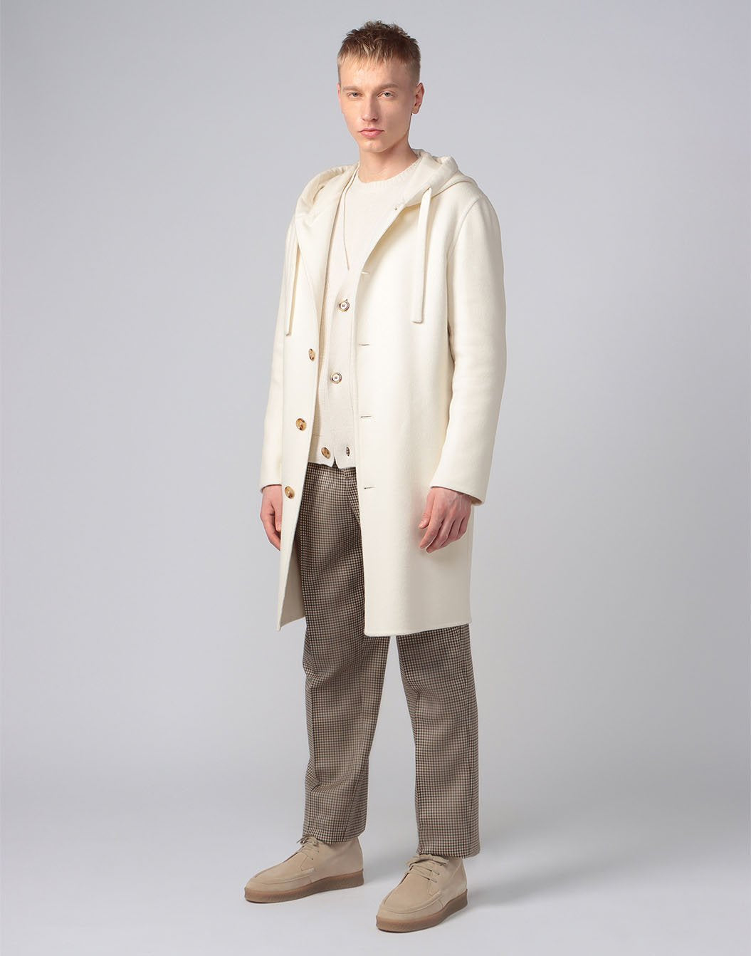 ウールビーバーフーデッドコート – LARDINI Online Store