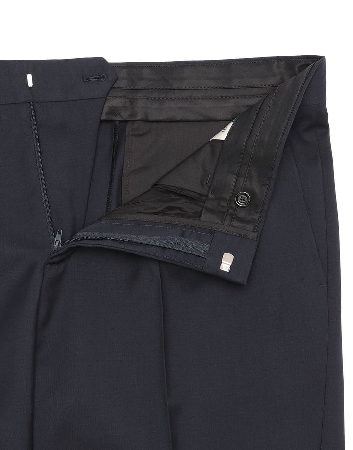 <美品>LARDINI ネイビー ウール スーツ サイズ52 LARDINI (ラルディーニ) ストレッチウール シングル ノータック スーツ