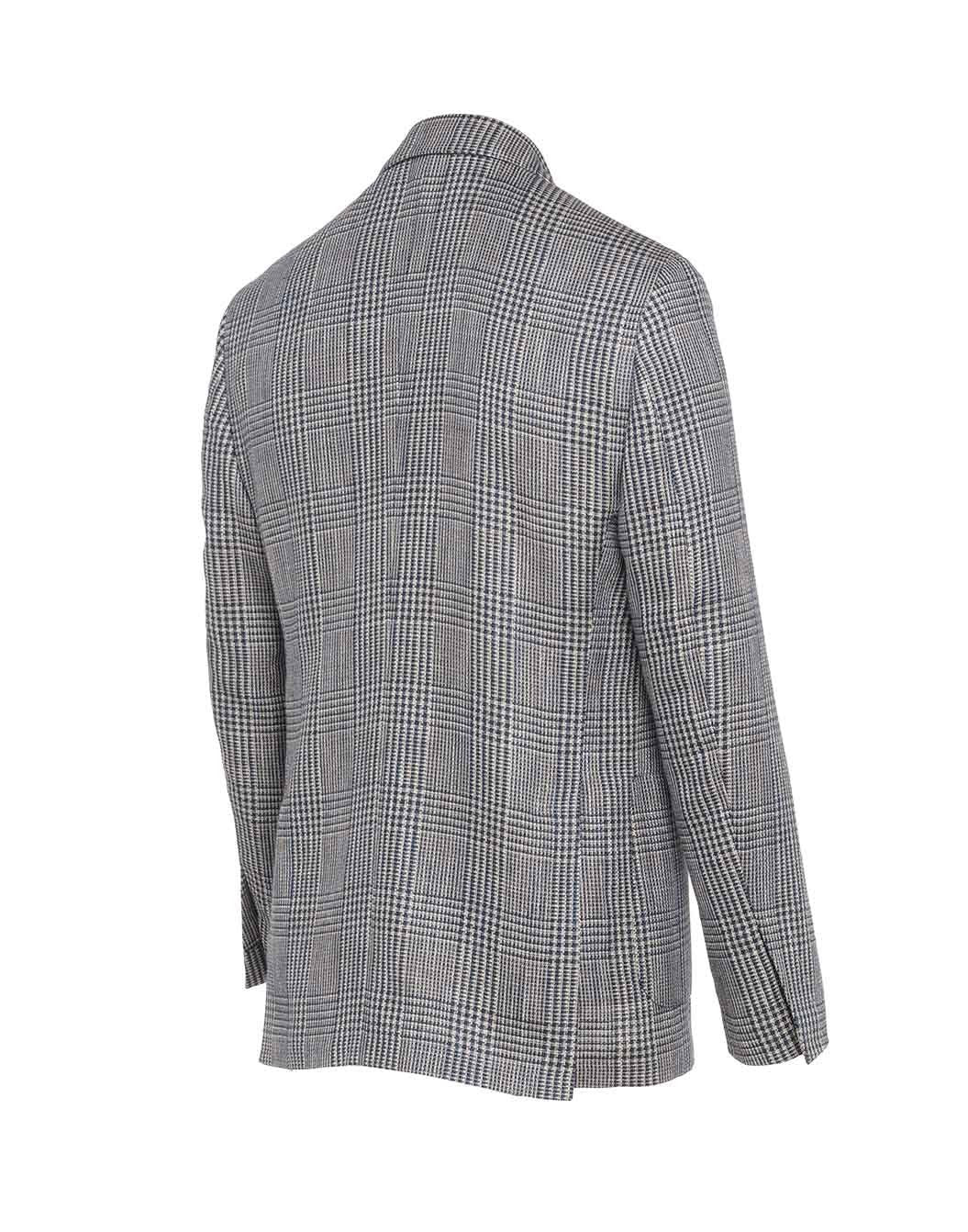 シルクリネンコットンウール グレンチェックジャケット