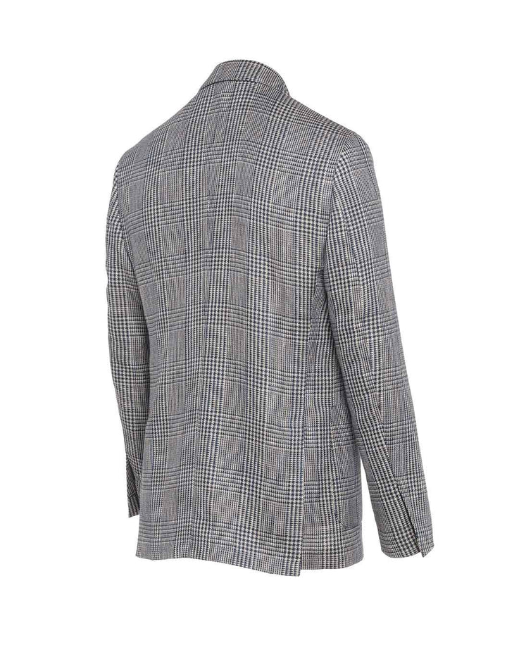 シルクリネンコットンウール グレンチェックジャケット