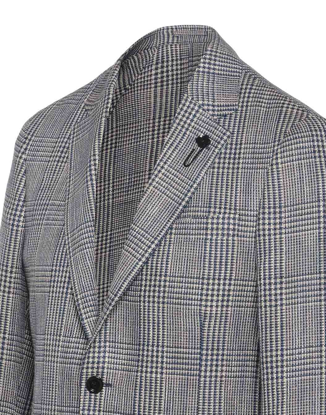 シルクリネンコットンウール グレンチェックジャケット