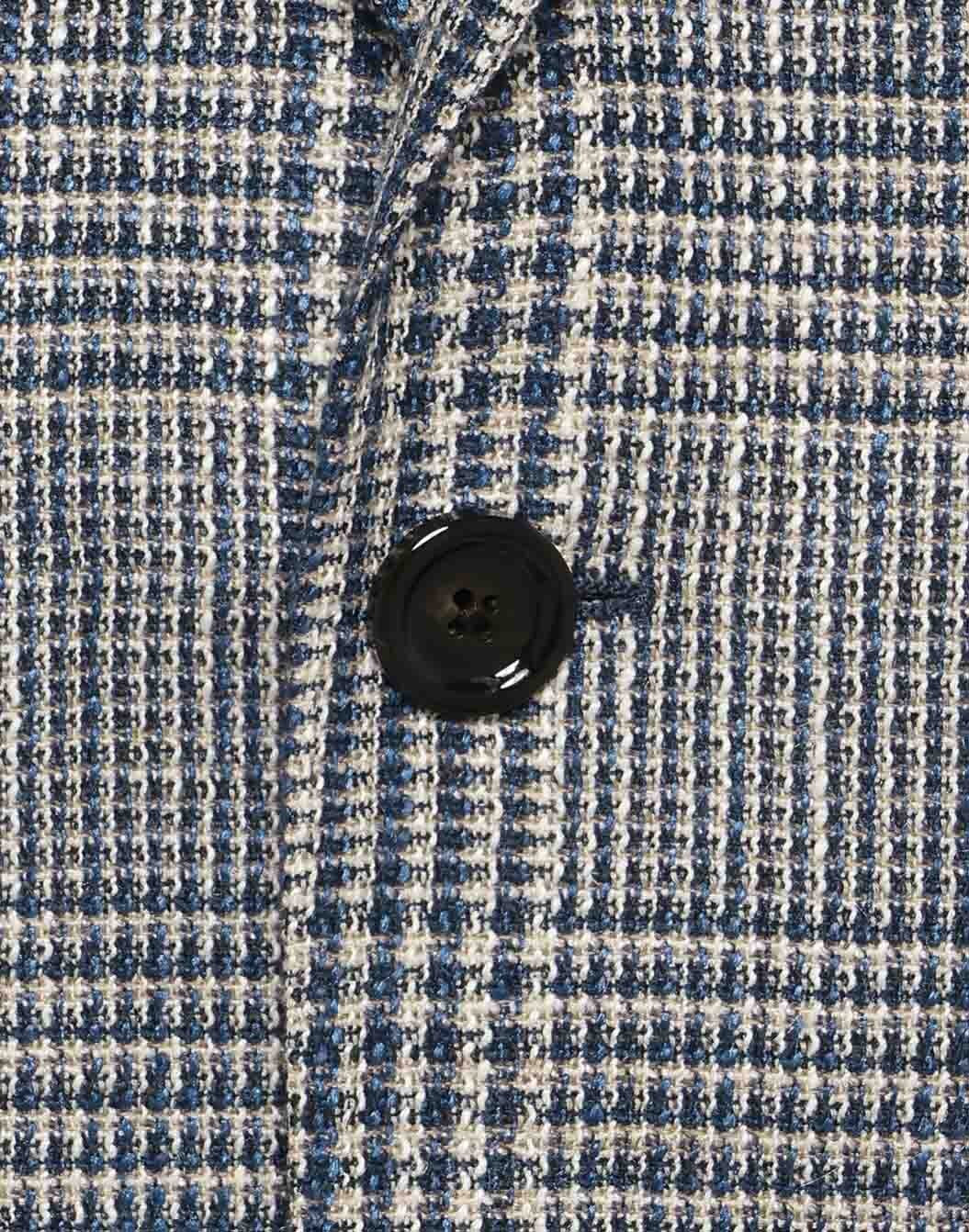 シルクリネンコットンウール グレンチェックジャケット