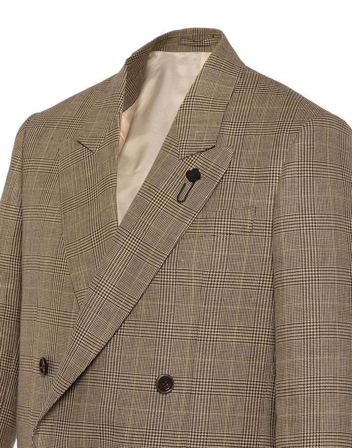 ウールリネン グレンチェック ダブルジャケット – LARDINI Online Store