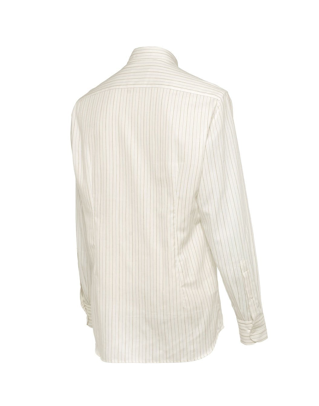 コットンウール オルタネイト ストライプシャツ