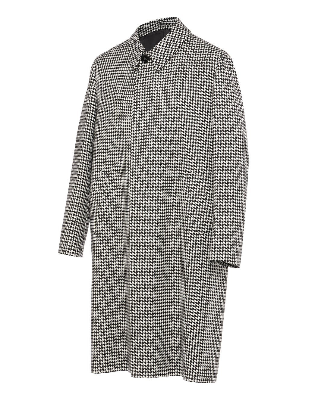 ウールカシミヤ ハウンドトゥースチェック バルカラーコート – LARDINI