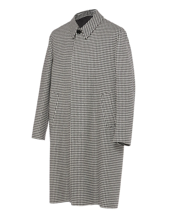 ウールカシミヤ ハウンドトゥースチェック バルカラーコート – LARDINI