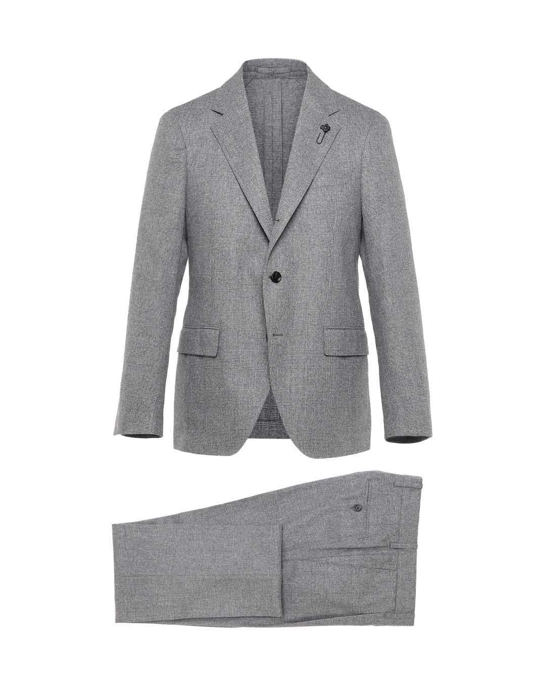 ウールカシミヤ ライトフランネル グレンチェックスーツ