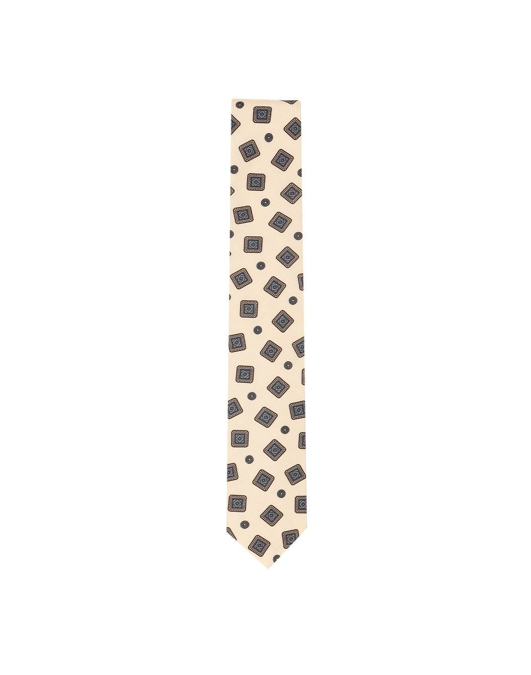 ウールシルク小紋プリントタイ