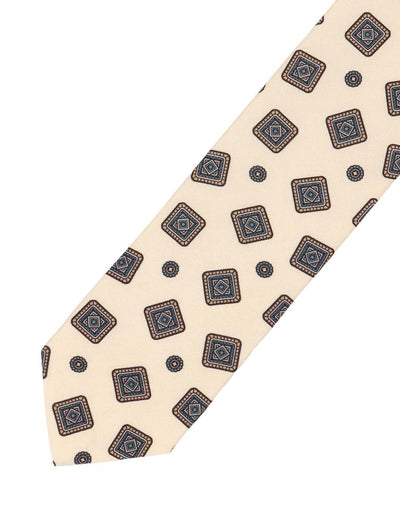 ウールシルク小紋プリントタイ