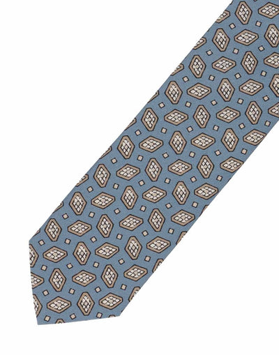 ウールシルク ダイヤプリントタイ
