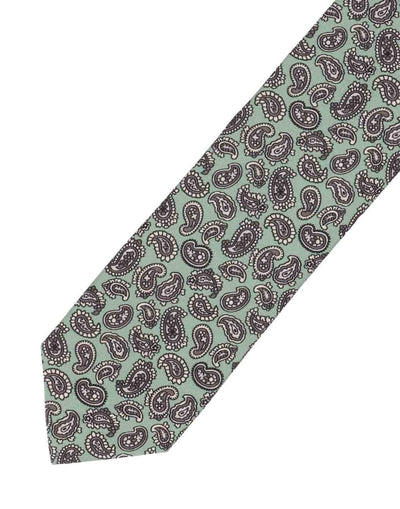 ウールシルクペイズリープリントタイ