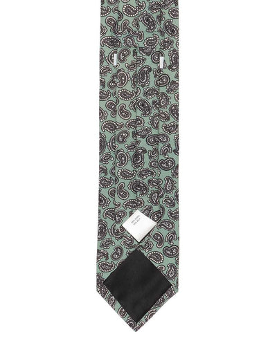 ウールシルクペイズリープリントタイ