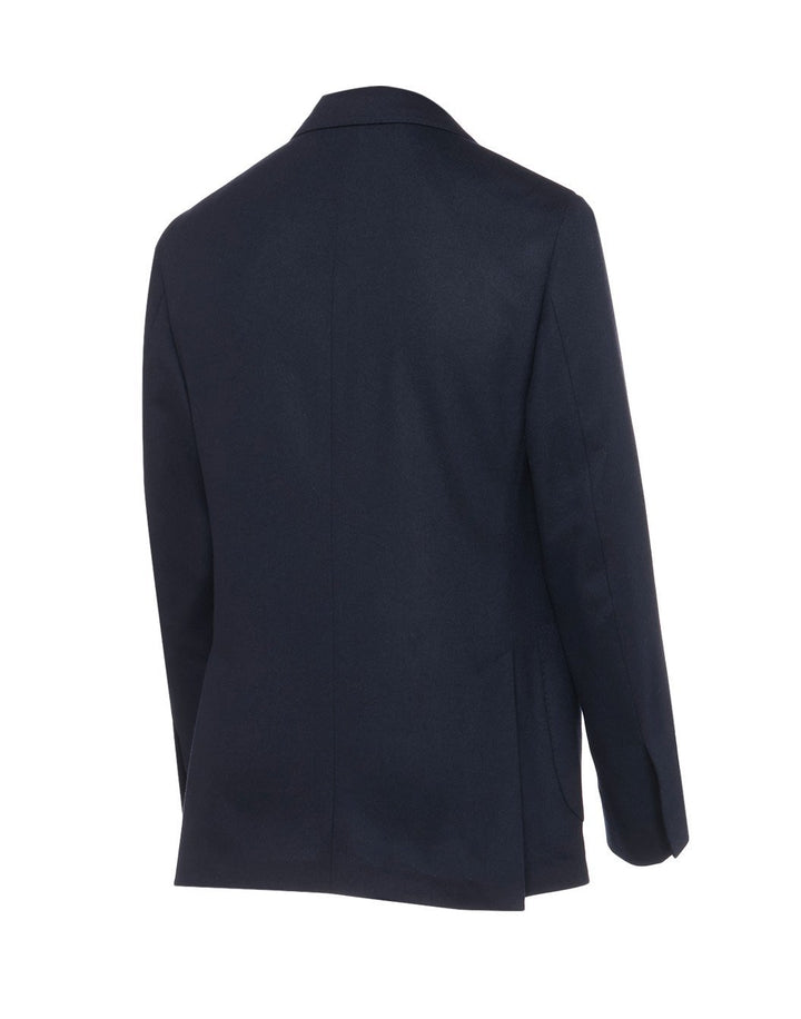 【近年モデル】Belvest カシミア混 ネイビー フランネル ジャケット 48 Belvest カシミア混 ネイビー フランネル アンコンジャケット 48サイズ