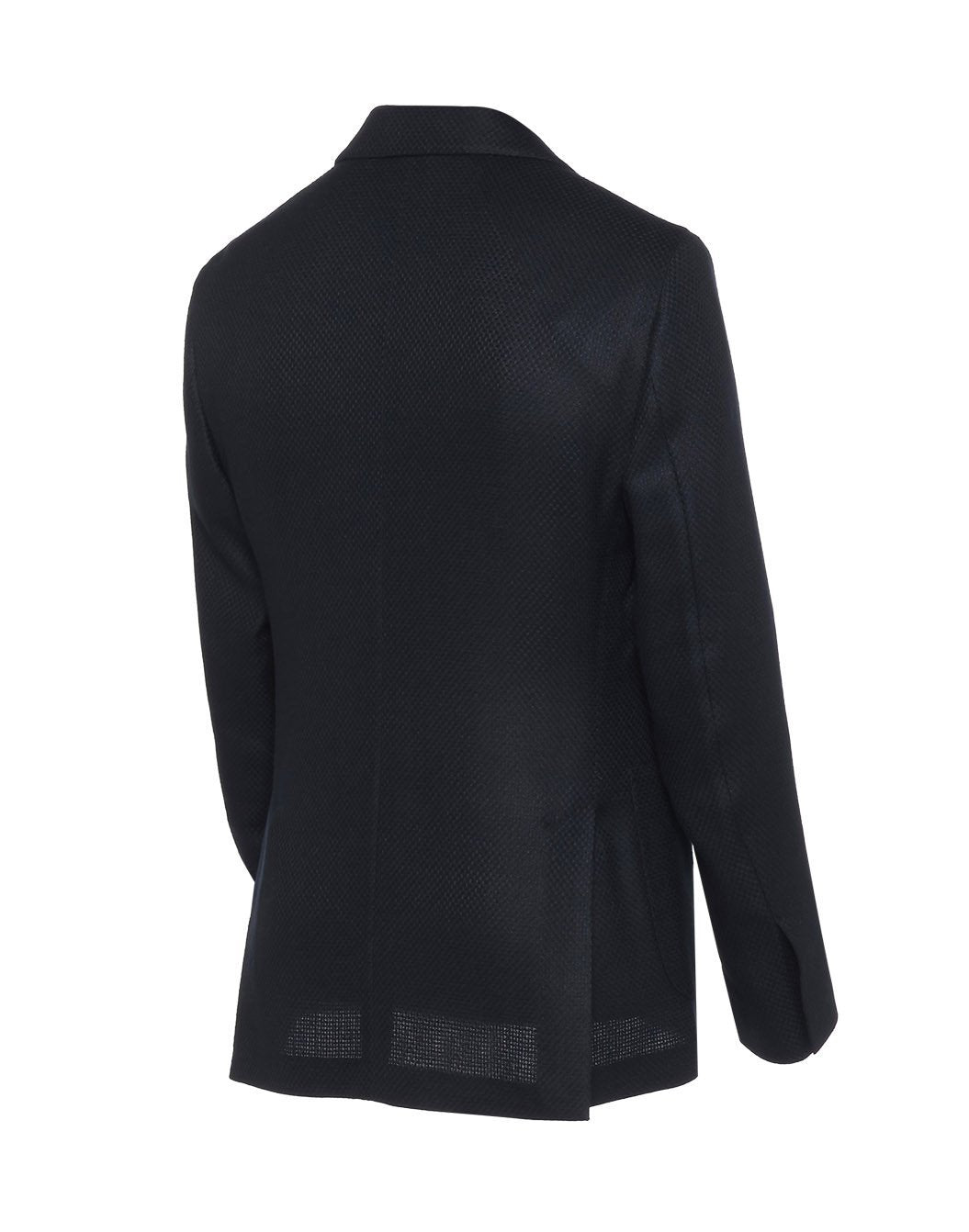 ラルディーニ ジャケット　カシミヤ95%　ブラック カシミヤシルク バスケットクロスジャケット – LARDINI Online Store