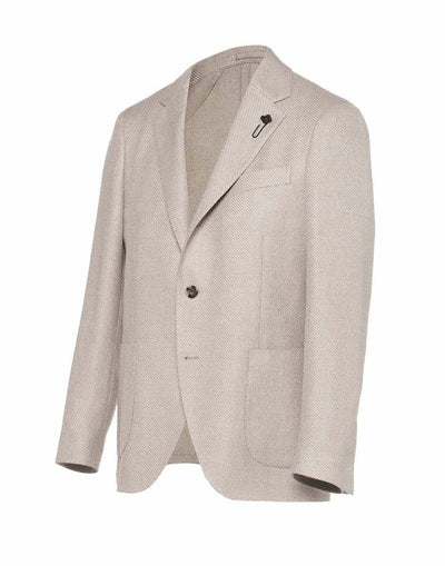 ウールシルクカシミヤ メランジバスケットジャケット