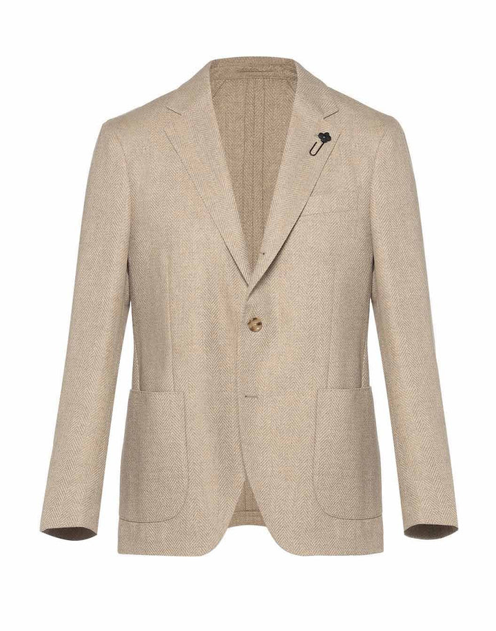 No.1314 イタリア製　ウール  カシミア　ヘリンボーン　黒　ネイビー　紺 ウールカシミヤ メランジヘリンボーン ジャケット \u2013 LARDINI Online Store