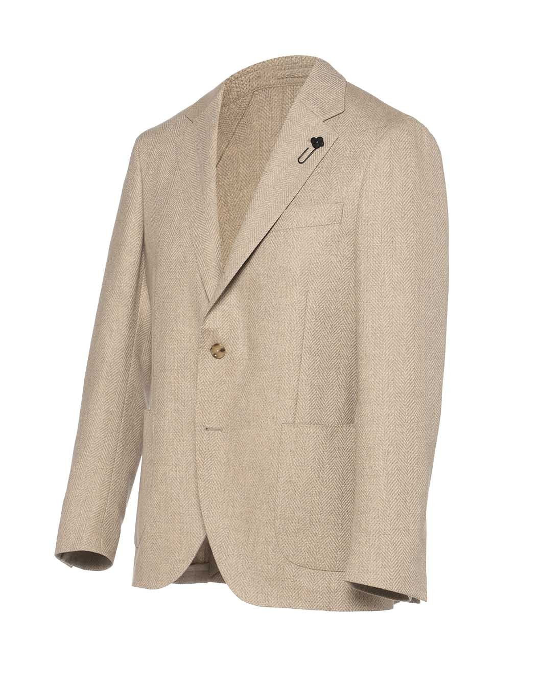 ウールカシミヤ メランジヘリンボーン ジャケット – LARDINI Online Store