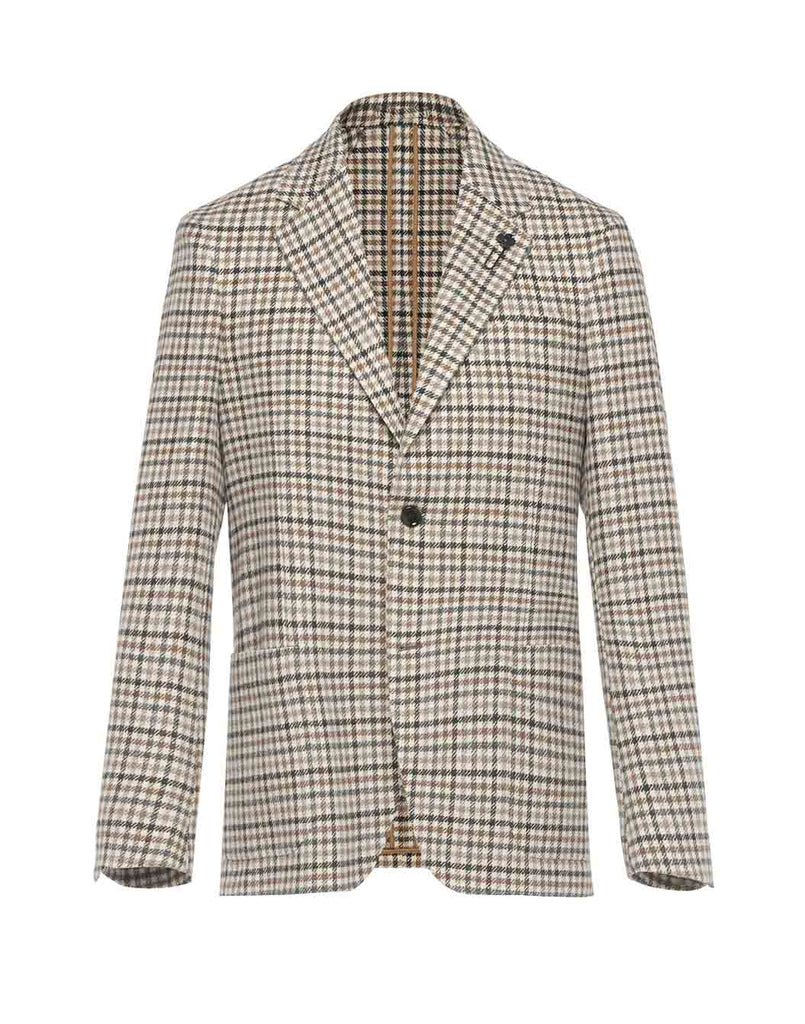 シェットランドウールガンクラブチェックジャケット – LARDINI Online