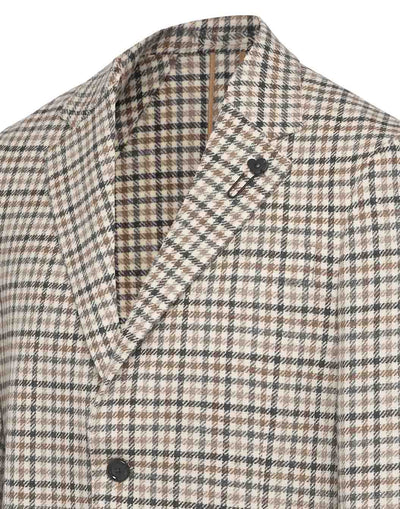 シェットランドウールガンクラブチェックジャケット