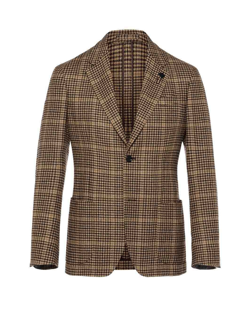 ウールカシミヤ ガンクラブチェック ジャケット – LARDINI Online Store