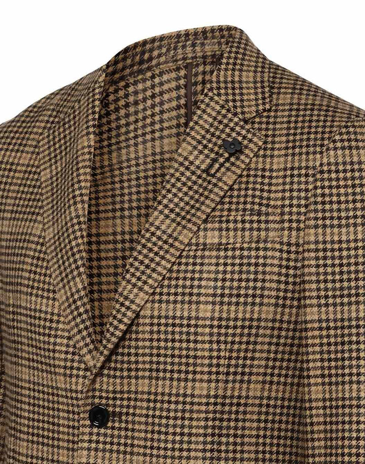 ウールカシミヤ ガンクラブチェック ジャケット – LARDINI Online Store