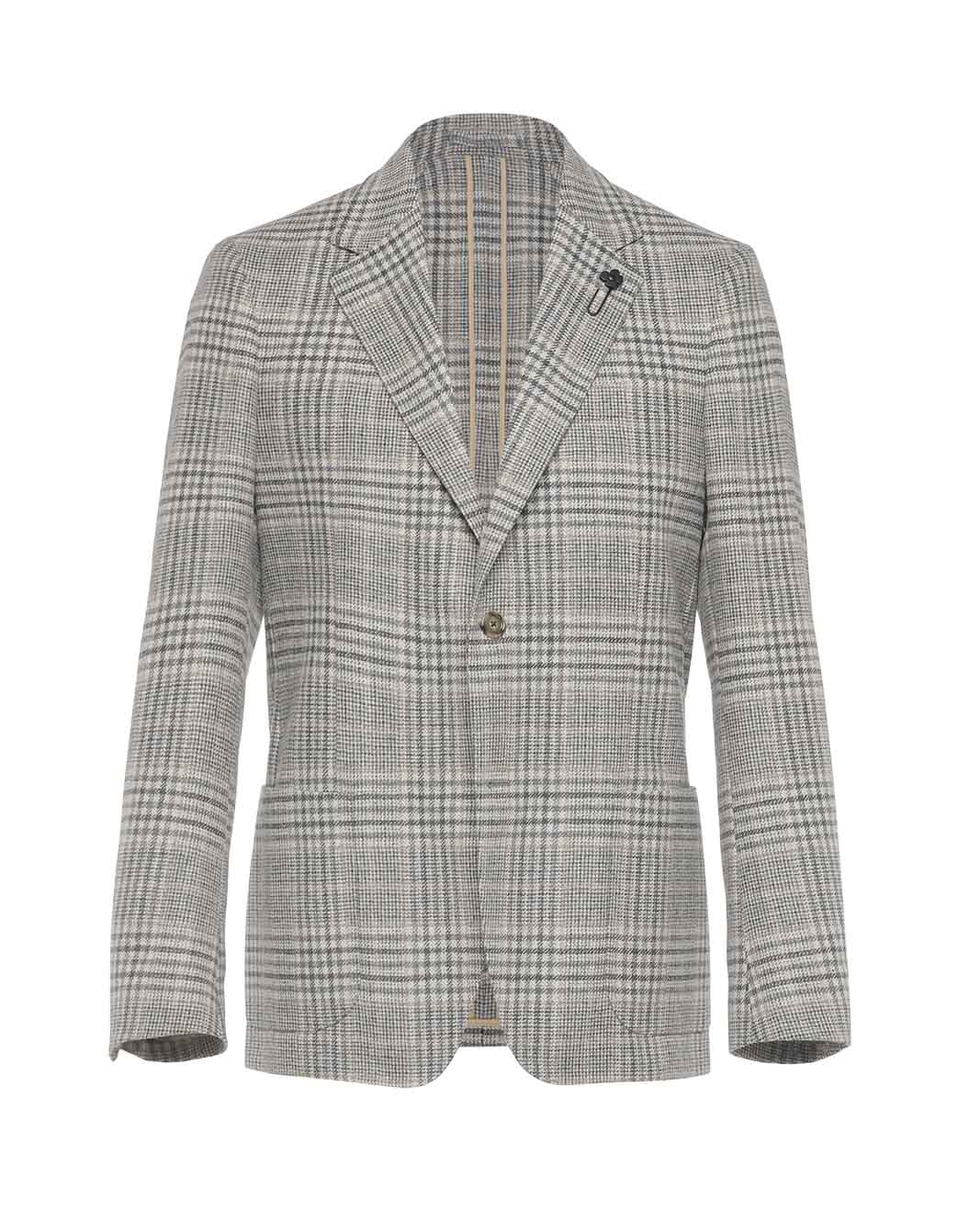 ウールカシミヤ ガンクラブチェック ジャケット