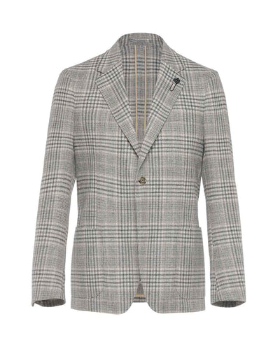 ウールカシミヤ ガンクラブチェック ジャケット