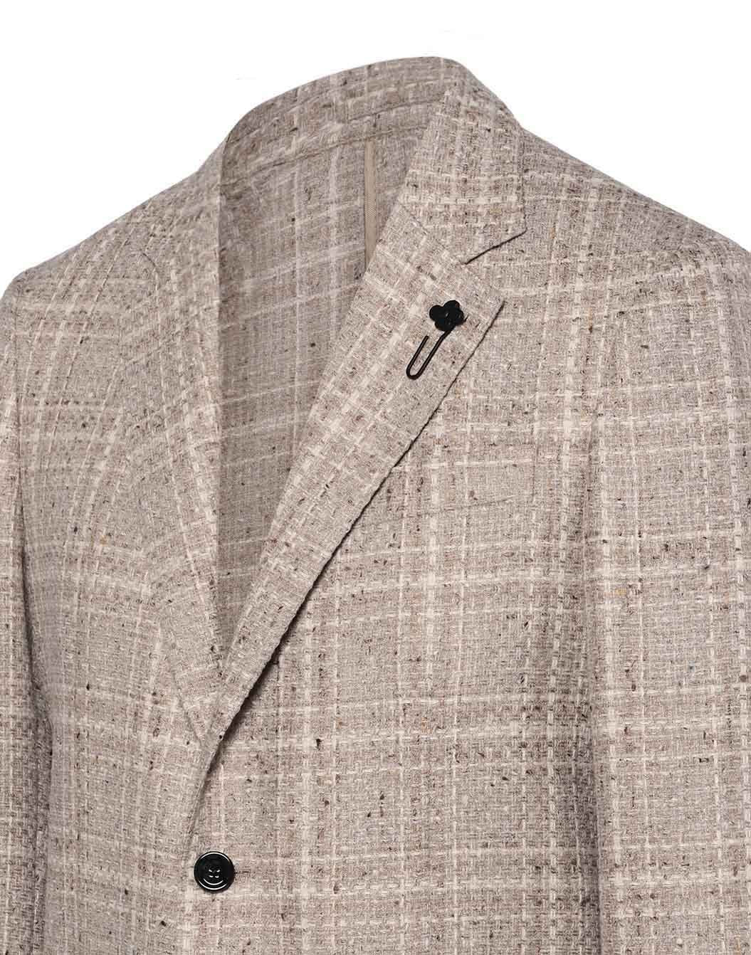 シルクウール ネップミックス チェックジャケット