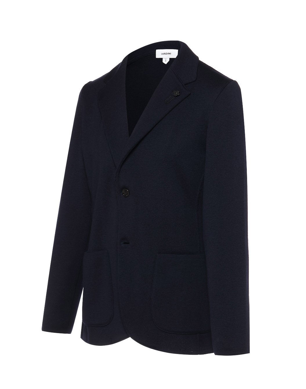 未使用級 LARDINI ウールシングルニットジャケット 黒 ウール アンコン LARDINI (ラルディーニ) ウール シングル ニットジャケット