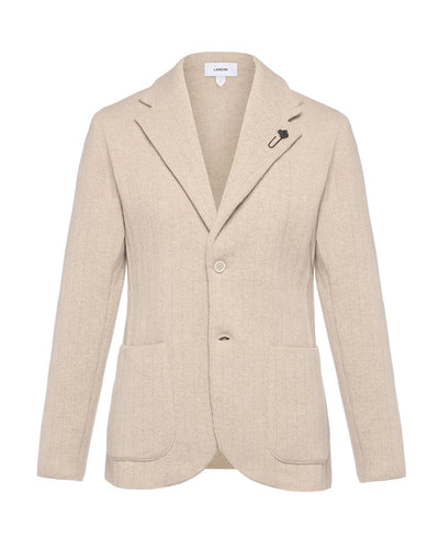 ウールカシミヤ リブニットジャケット