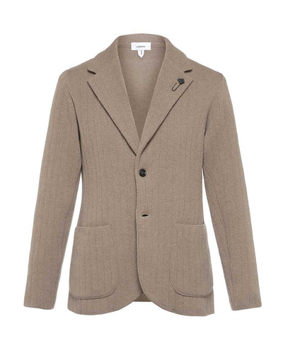 ウールカシミヤ リブニットジャケット