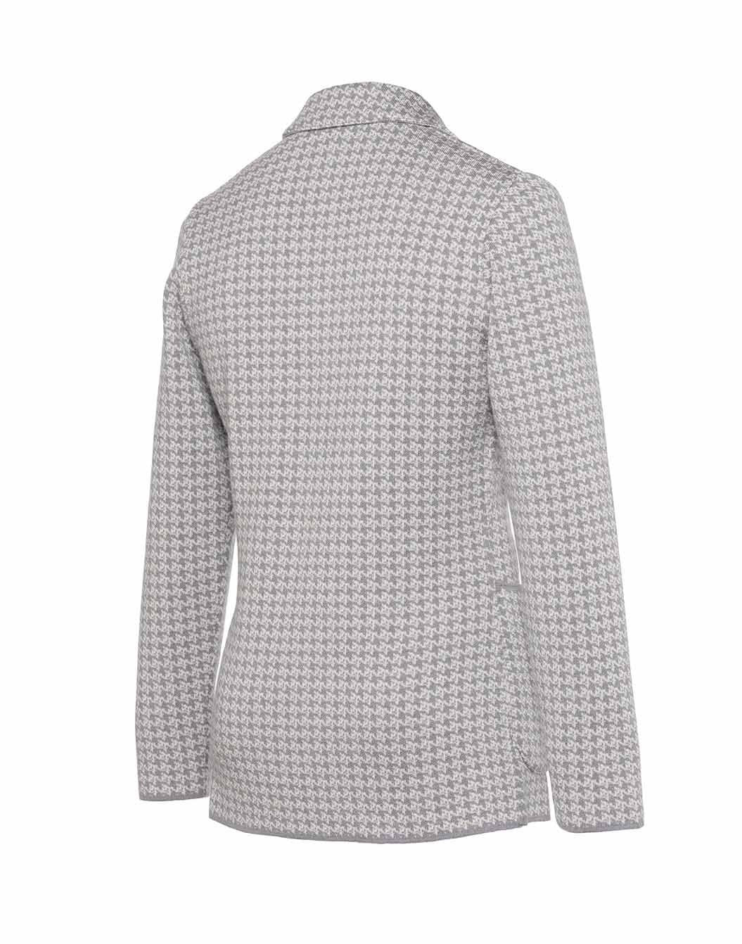 ハウンドトゥースチェック ニットジャケット