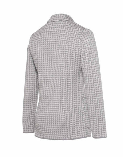 ハウンドトゥースチェック ニットジャケット