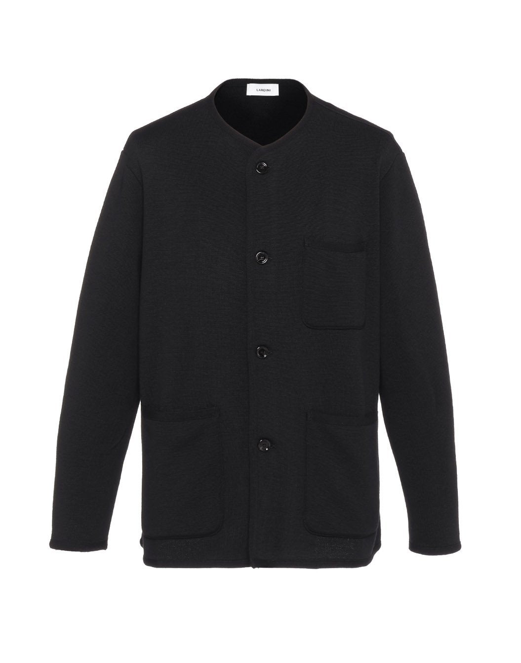 ノーカラーニットジャケット