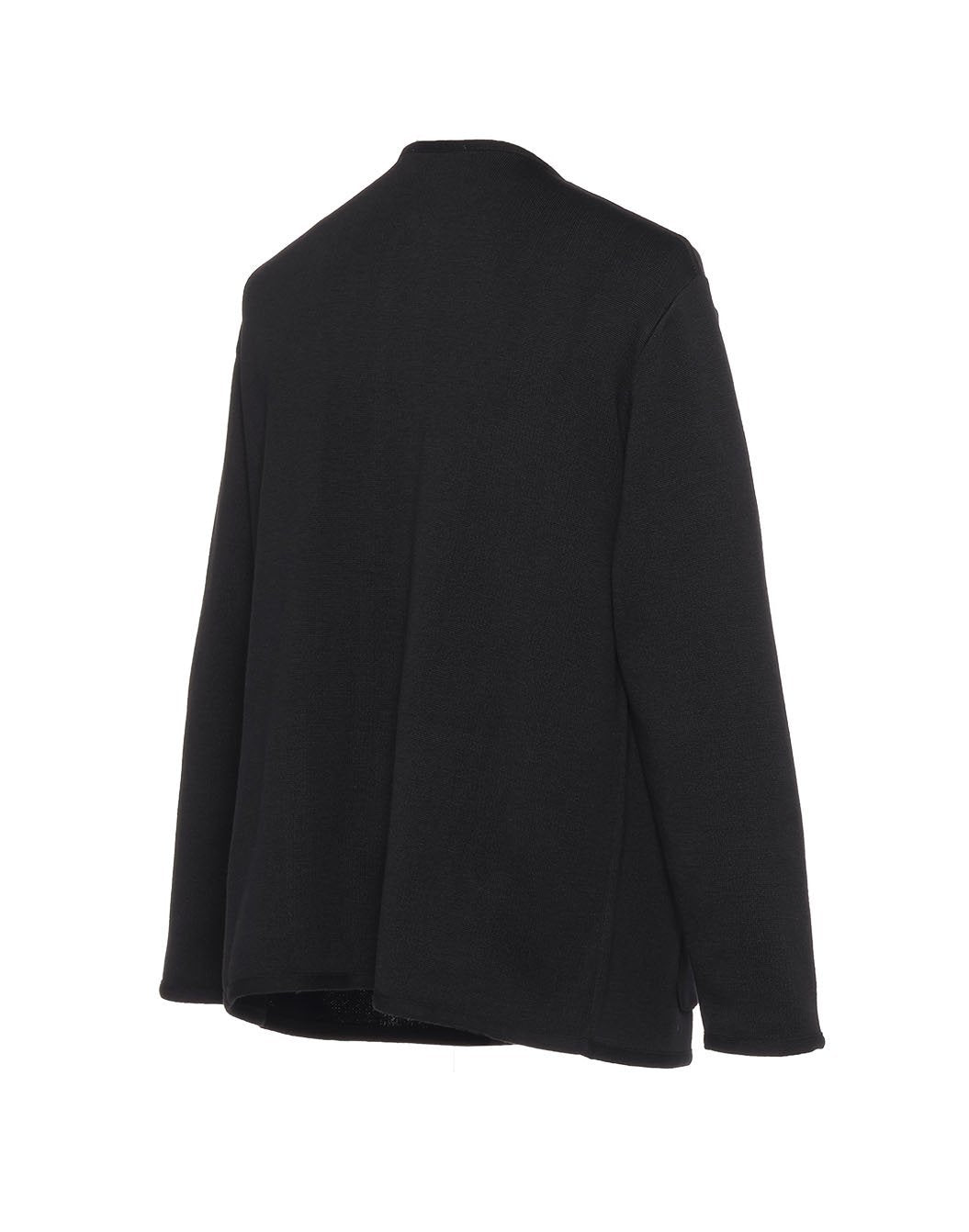 ノーカラーニットジャケット