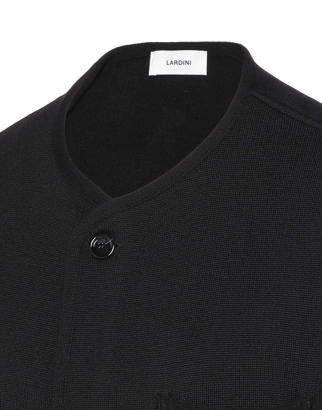 ノーカラーニットジャケット